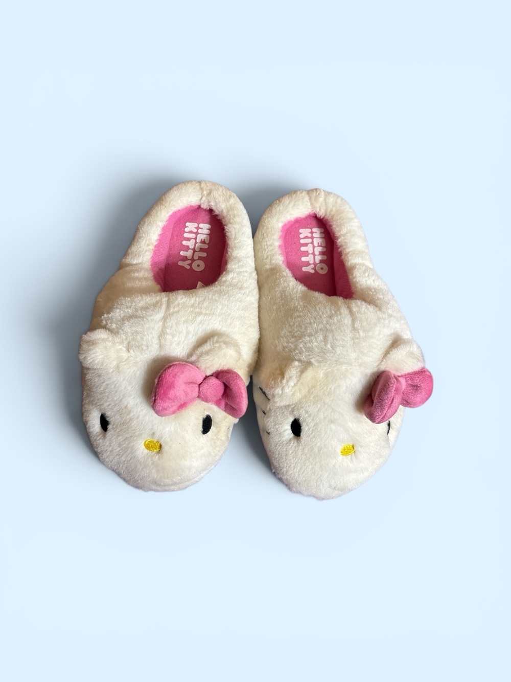Hello Kitty Cream and Pink Plush Indoor Slippers